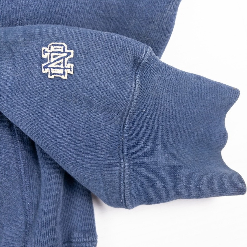 Notre Dame Sweatshirt Mens XXL Blue Satin Patch Crewneck Vintage Made in USA - Picture 7 of 13